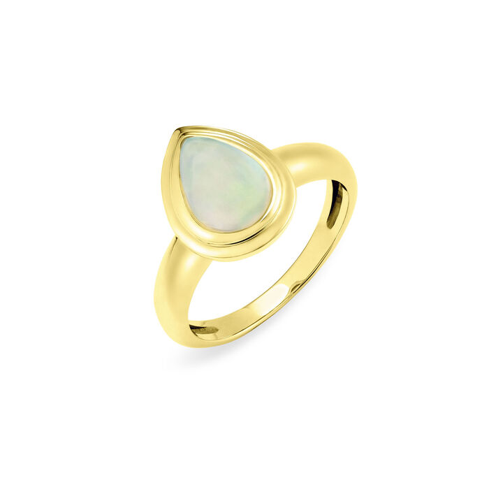 Damesring met kristal opaal 