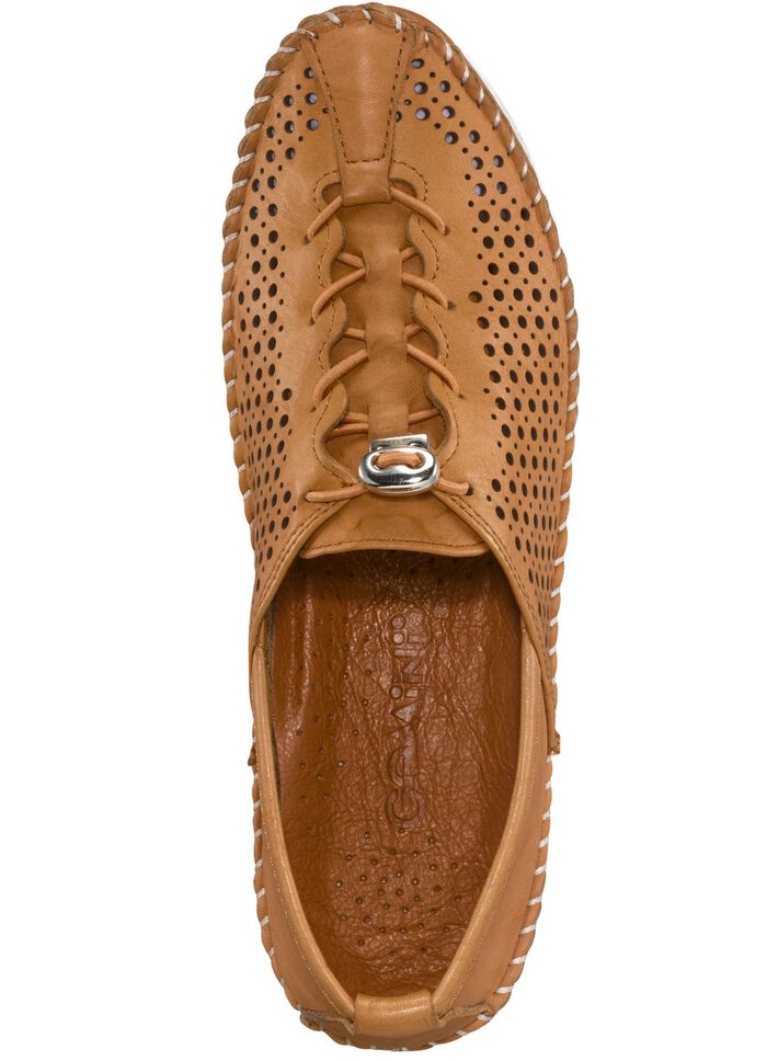 Gemini, comfortabele damespantoffels, breedte G, met uitneembaar voetbed KAMEEL