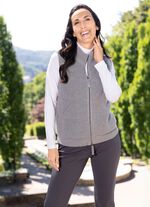 Gebreid vest met opstaande kraag 