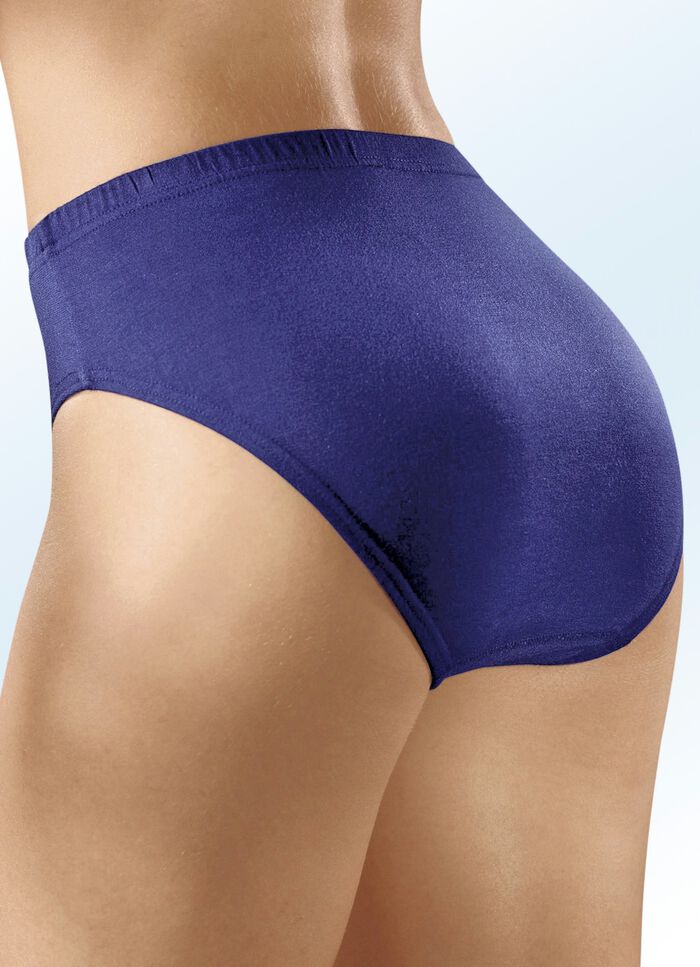 Set van vijf slips van biologisch katoen 3x LAPIS-BLAUW, 2x ZWART