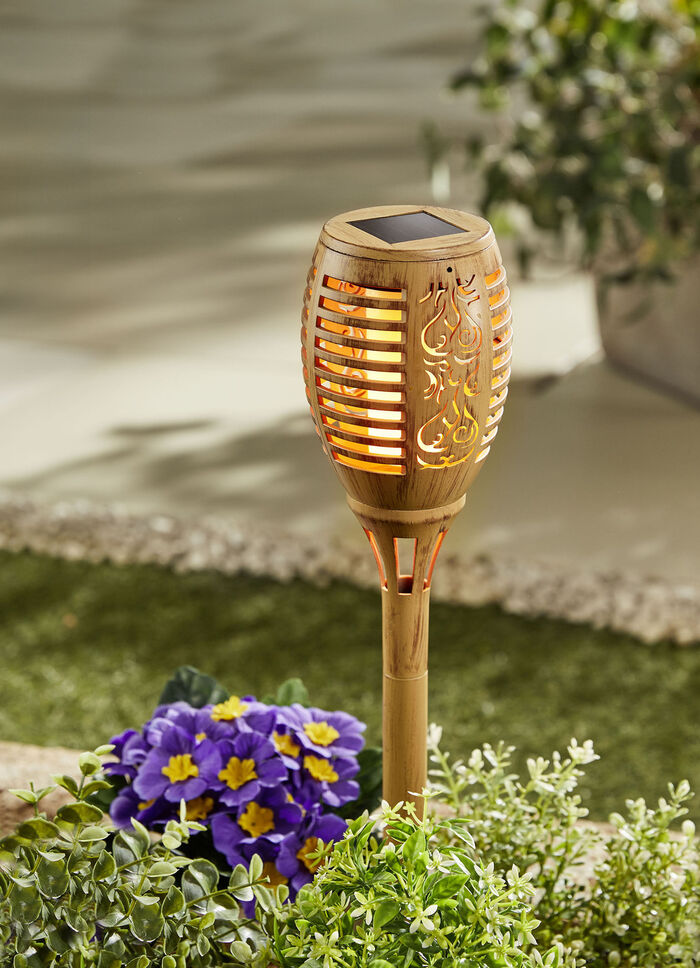 Solarlamp Magic 2-in-1 in houtlook 