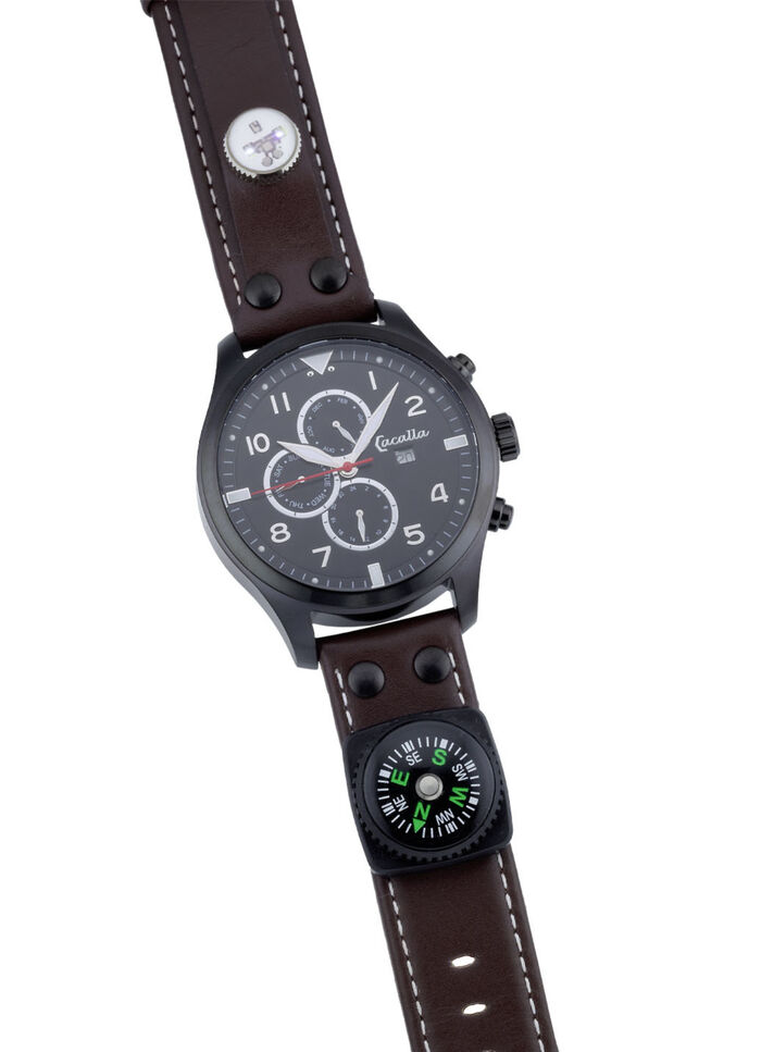 Sportief outdoor herenhorloge met LED-zaklamp 