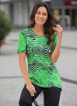 Shirt met zilverfolie aan de voorkant in 2 kleuren GROEN-WIT
