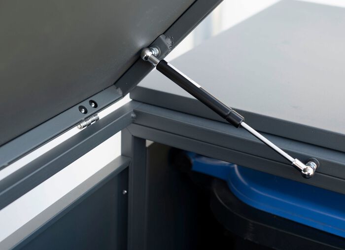 Afvalcontainerbox "Lacina", deuren in houtlook 