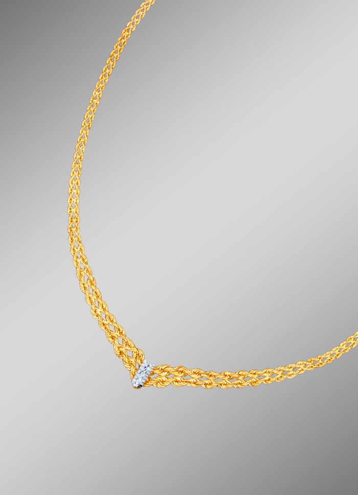 Kettingset van gevlochten koord in hoogwaardig design 