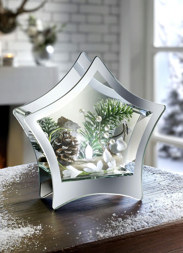 Verlichte glazen ster 