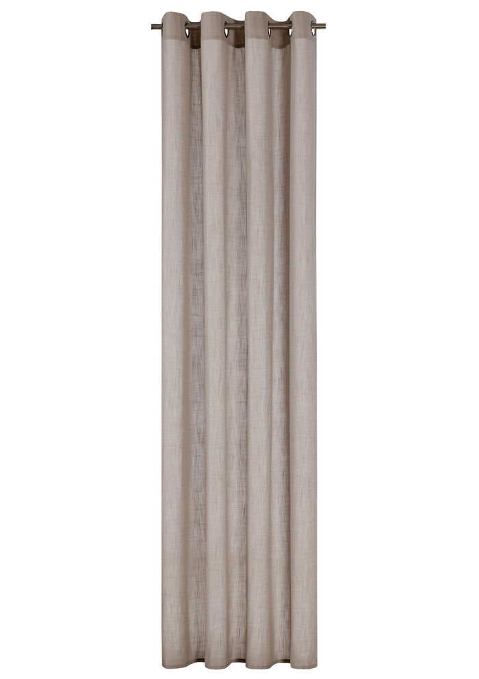 Semi-transparant gordijn in linnenlook TAUPE