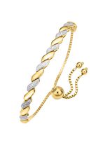 Edele en hoogwaardige armband in tweekleurig met diamant 