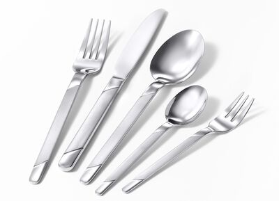 Eetbestek van gesatineerd edelstaal 