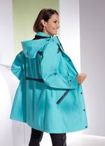 Lange functionele jas met afneembare capuchon 