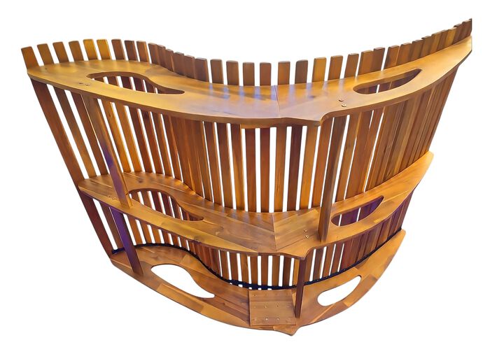 Dubbele schommelbank van duurzaam acaciahout 