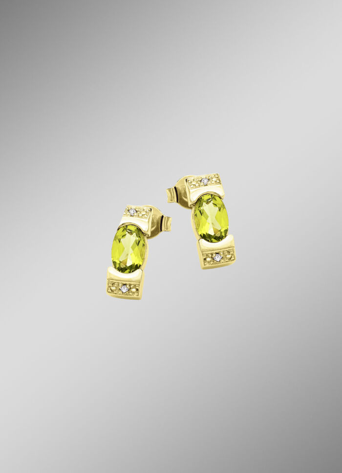 Frisheid ontmoet elegantie – oorbellen met peridoot en diamanten 