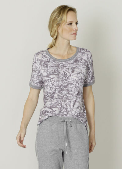 Shirt met sportieve geribde manchetten 