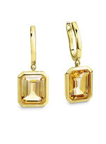 Moderne oorbellen met echte citrien 