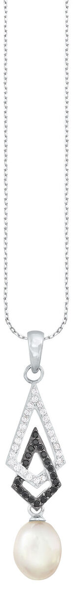 Hanger met ankerketting en zwart-witte zirkonia 