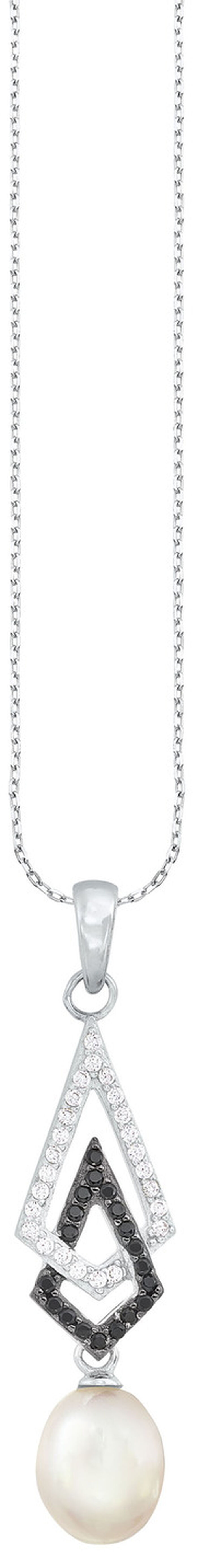 Hanger met ankerketting en zwart-witte zirkonia 