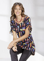 Fantasierijk overhemd met strikband voor plooien 