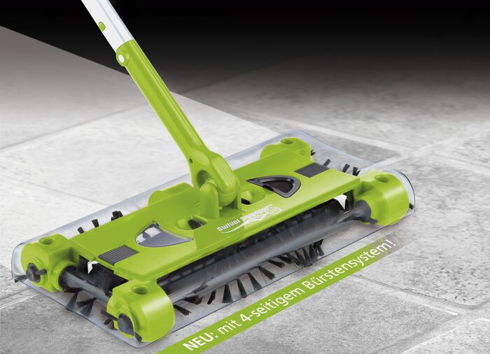 Swivel Sweeper snoerloze oplaadbare rolveger met accu GROEN