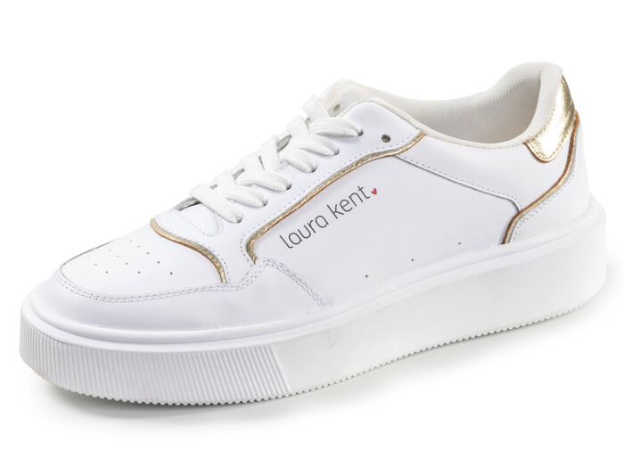 laurakent, trendy damessneakers, breedte H, met uitneembaar voetbed WIT