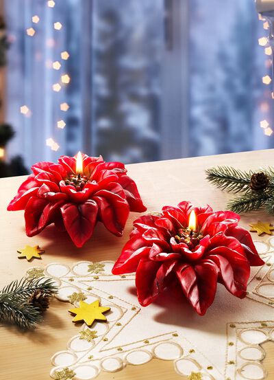 Wassen kaarsen, 2-delige set 