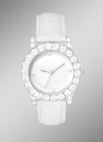 Dameshorloge met parelmoer-inzet als wijzerplaat 