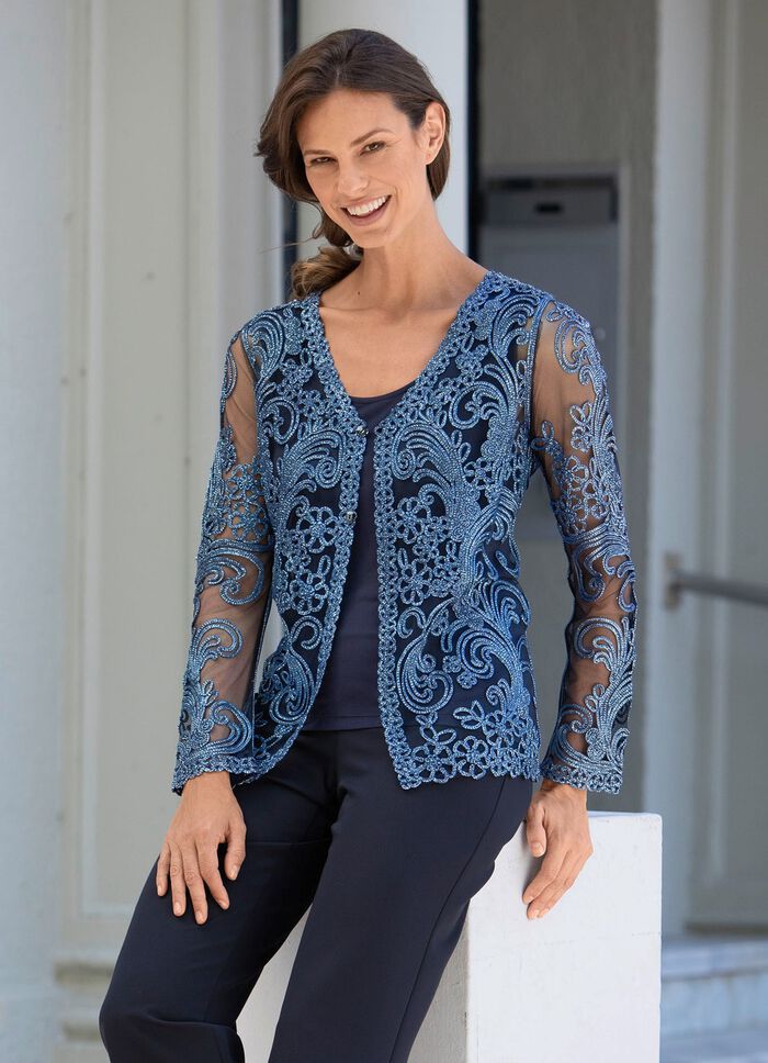 Blousejasje met decoratieve knopen 