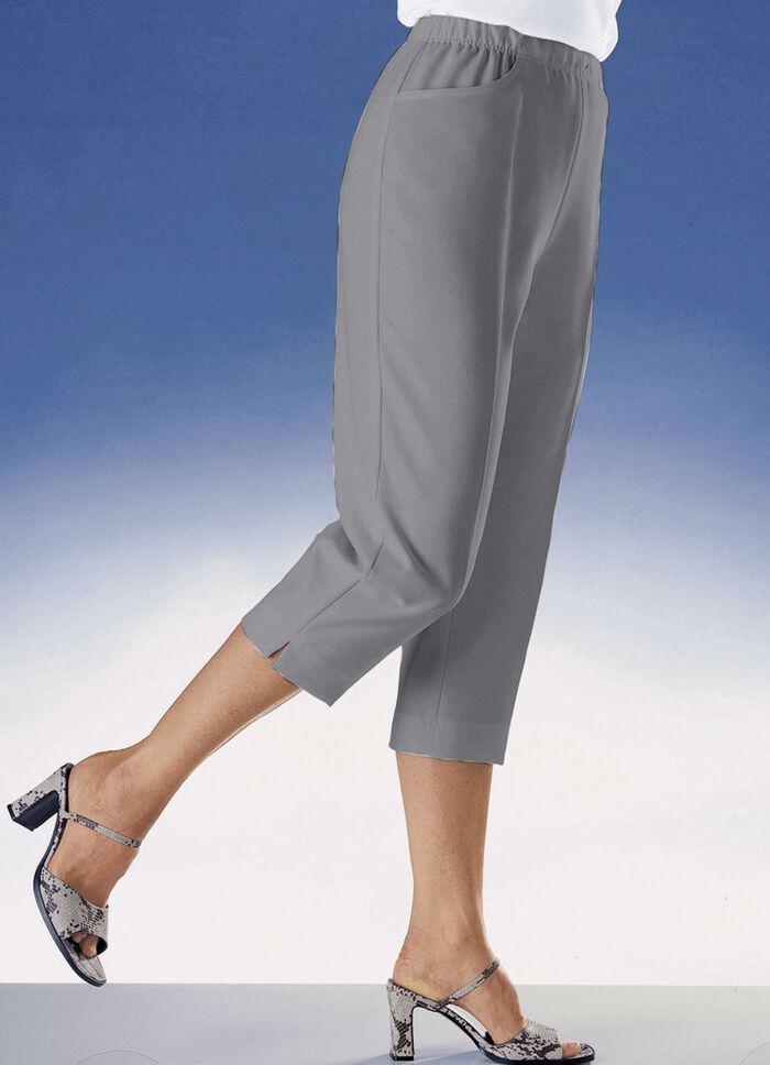 Capribroek in een comfortabele pull-on-stijl MIDDENGRIJS