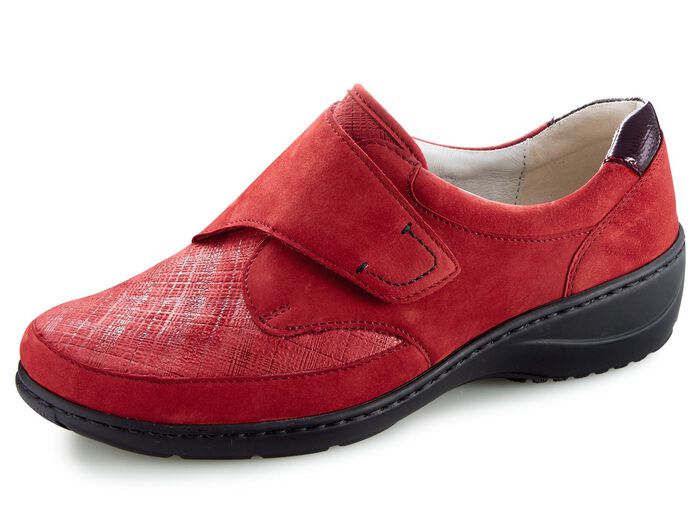 Waldl&auml;ufer pantoffels met stretchmateriaal in het balgedeelte ROBIJNROOD