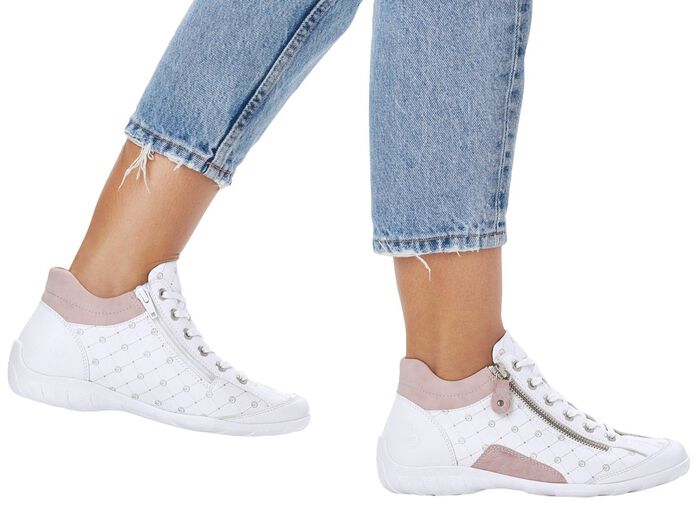 Remonte veterlaarsje van bedrukt en glanzend metallic synthetisch materiaal 