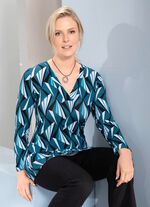 Overhemd met allover patroon in 2 kleuren BenzEL BLAUW