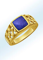 Chique herenring met echte lapis lazuli 