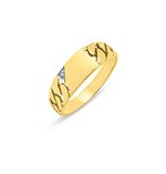 Herenring met diamant, geschikt om te graveren 