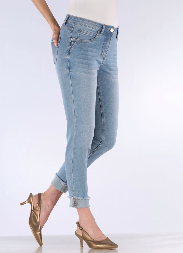 Jeans met glinsterende strasssteentjes 