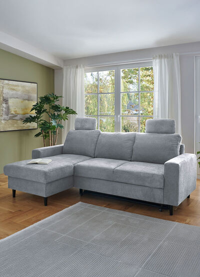 Hoekbank met bedfunctie en chaise longue 