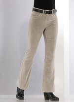 Corduroy broek in trendy bootcut model BEIGE