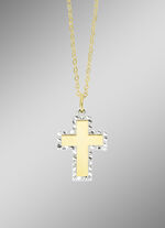 Geweldige tweekleurige kruishanger met ankerketting 