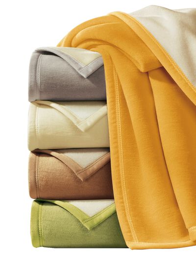 Slaapdeken met velours rand 