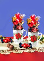 Porseleinen kopjes met Christusster-decoratie, set van 2 