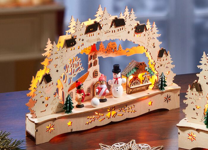 Grote houten kaarsenboog NATUURBRUIN