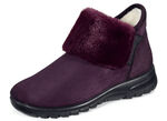 Laurina instap-enkellaarzen met gezellige pluche afwerking AUBERGINE
