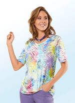 Shirt met felgekleurde inkjetprint 