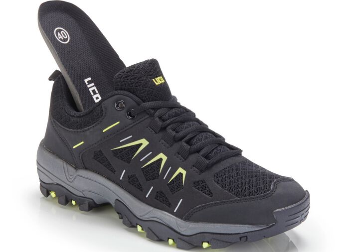 Veterschoen met comfortabele vulling ZWARTE LIMOEN