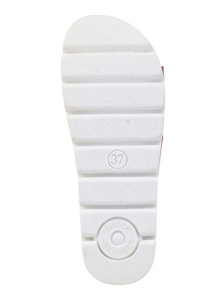 ELENA EDEN, zomerse damesmuiltjes van leer ROOD