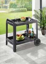 Serveerwagen met ge&iuml;ntegreerde flessenhouder 