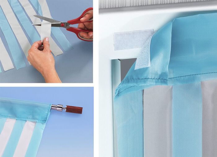 Deurgordijn voor balkon- of terrasdeuren TURKOOIS-BEIGE