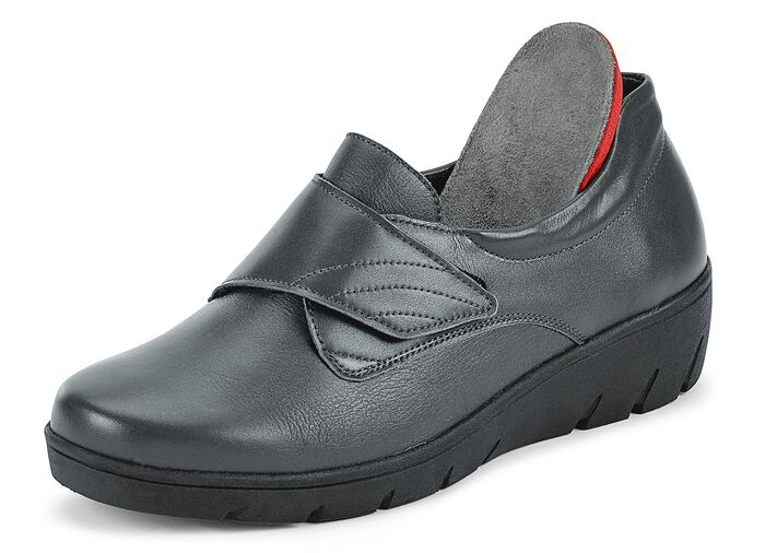 Slippers met verstelbare klittenbandsluiting ANTRACIET