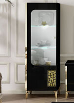 Meubelserie met LED-verlichting ZWART-GOUD