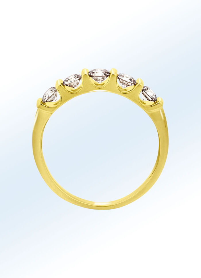 Damesring van goud met diamanten 