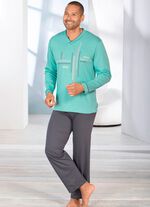 Pyjama met V-hals en open uiteinden 