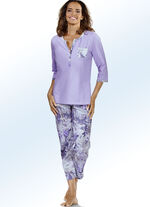Pyjama met knoopsluiting en borstzakje 